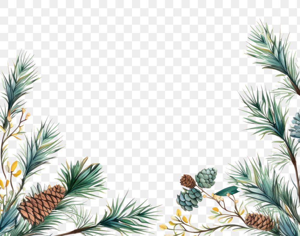 PNG Pine with pine cone square border pattern backgrounds plant