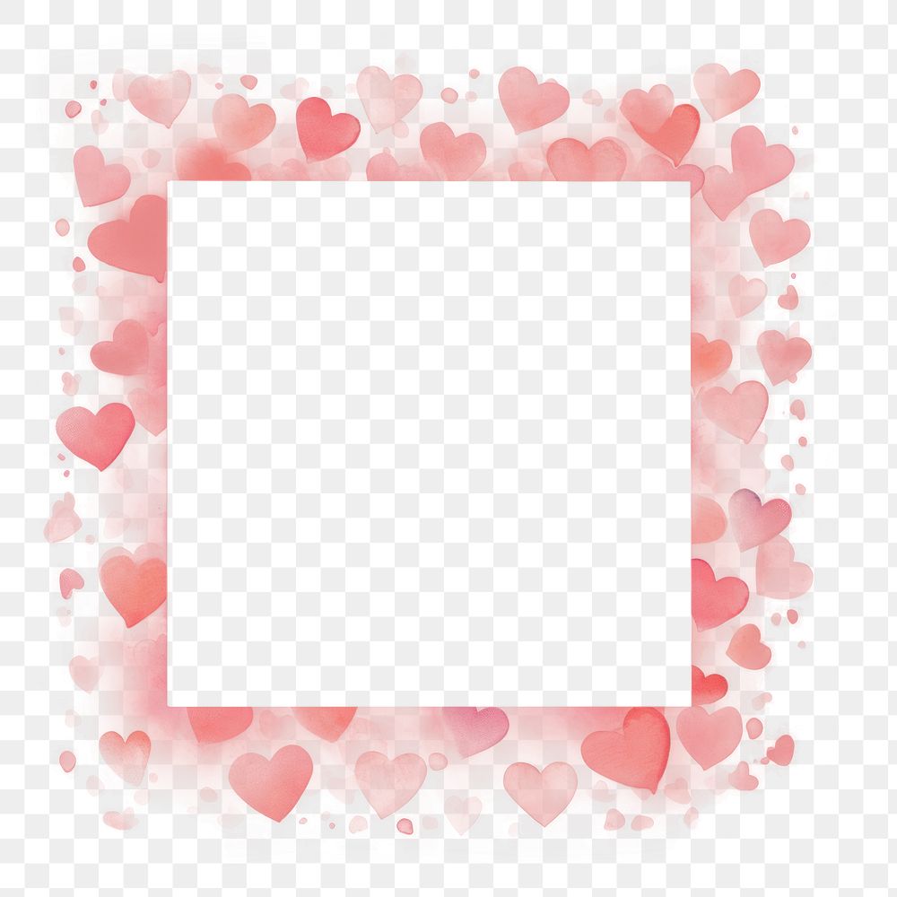 PNG Pink hearts square border backgrounds pattern paper. AI generated Image by rawpixel.