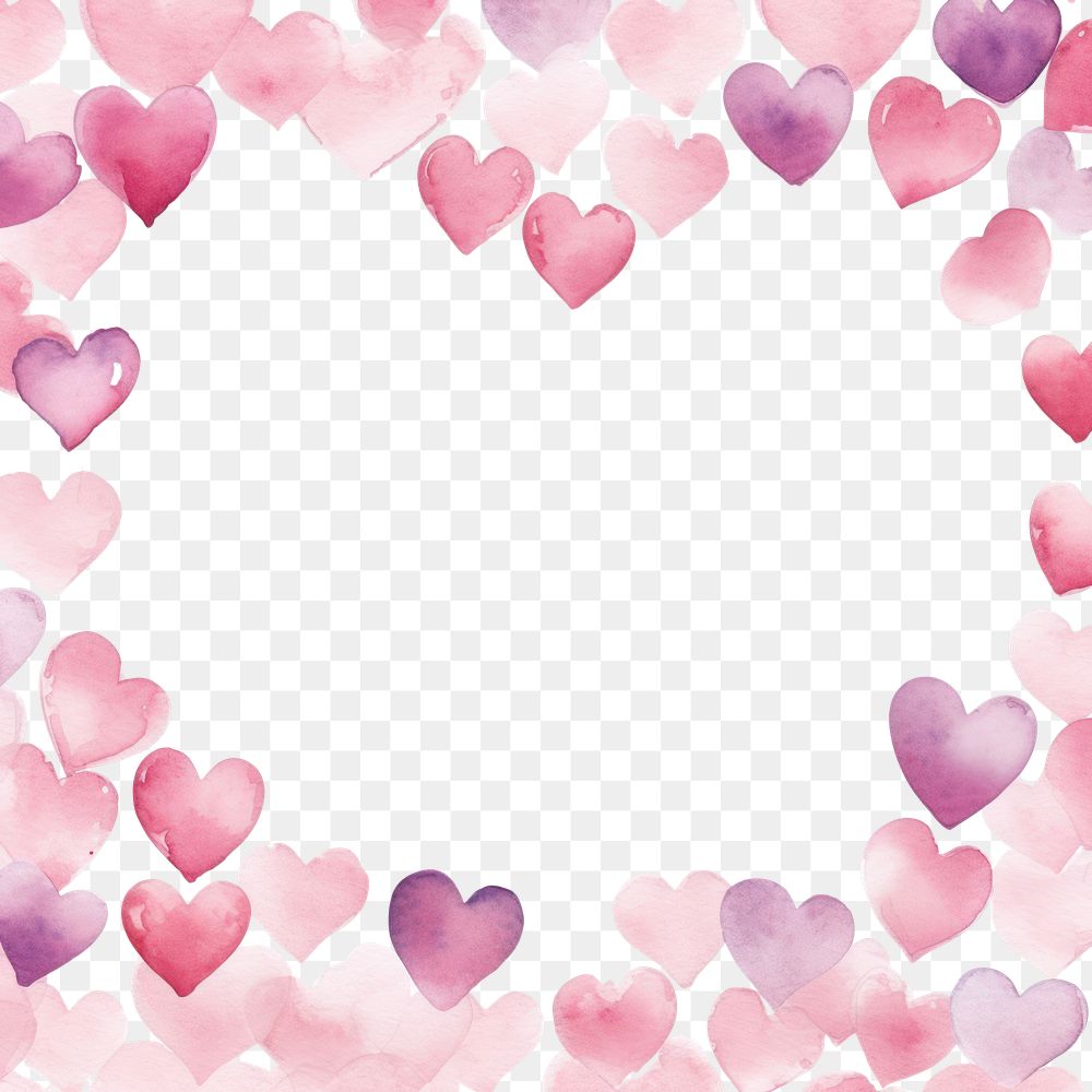PNG Pink hearts heart shape border backgrounds pattern petal