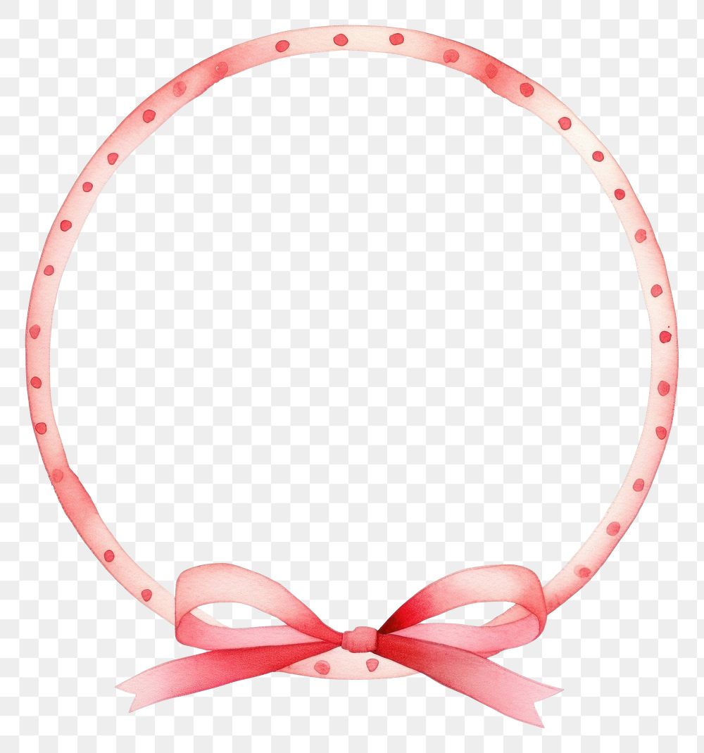 PNG Little red ribbon circle border white background celebration accessories. AI generated Image by rawpixel.