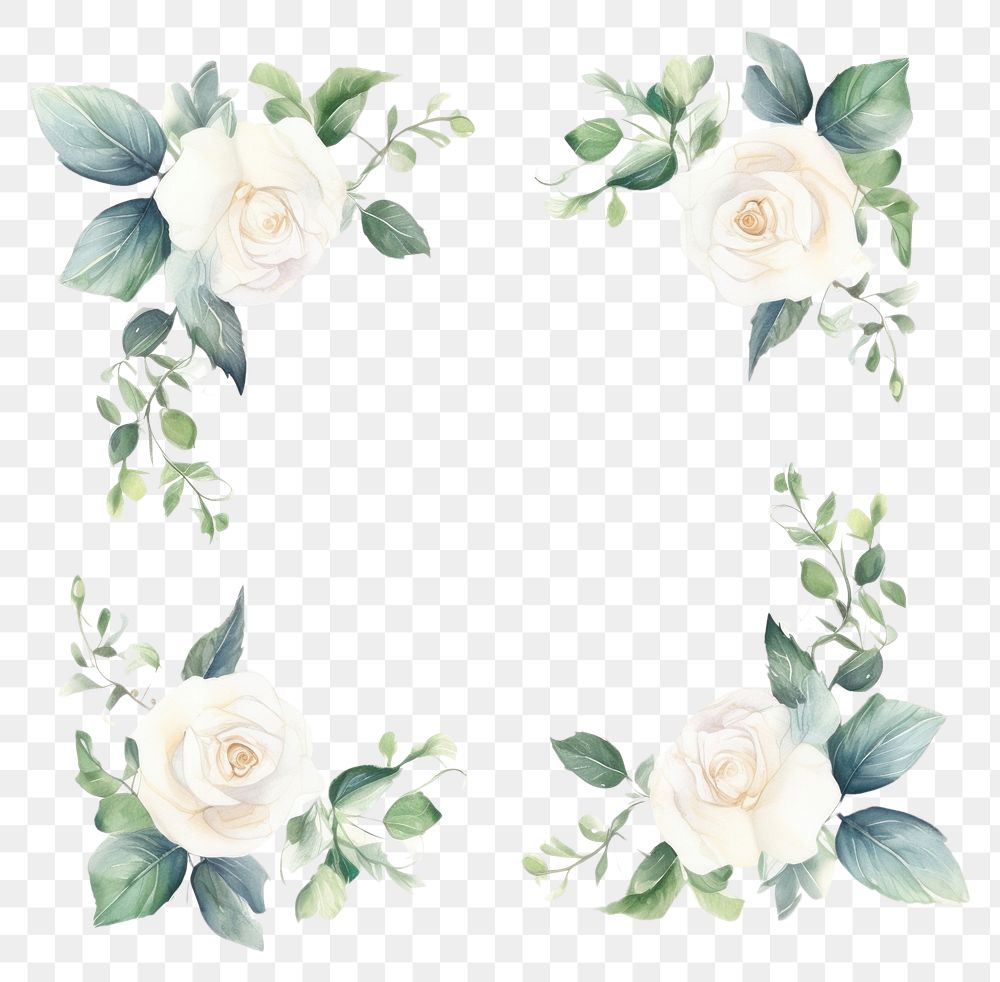 PNG Little white rose square border pattern backgrounds flower