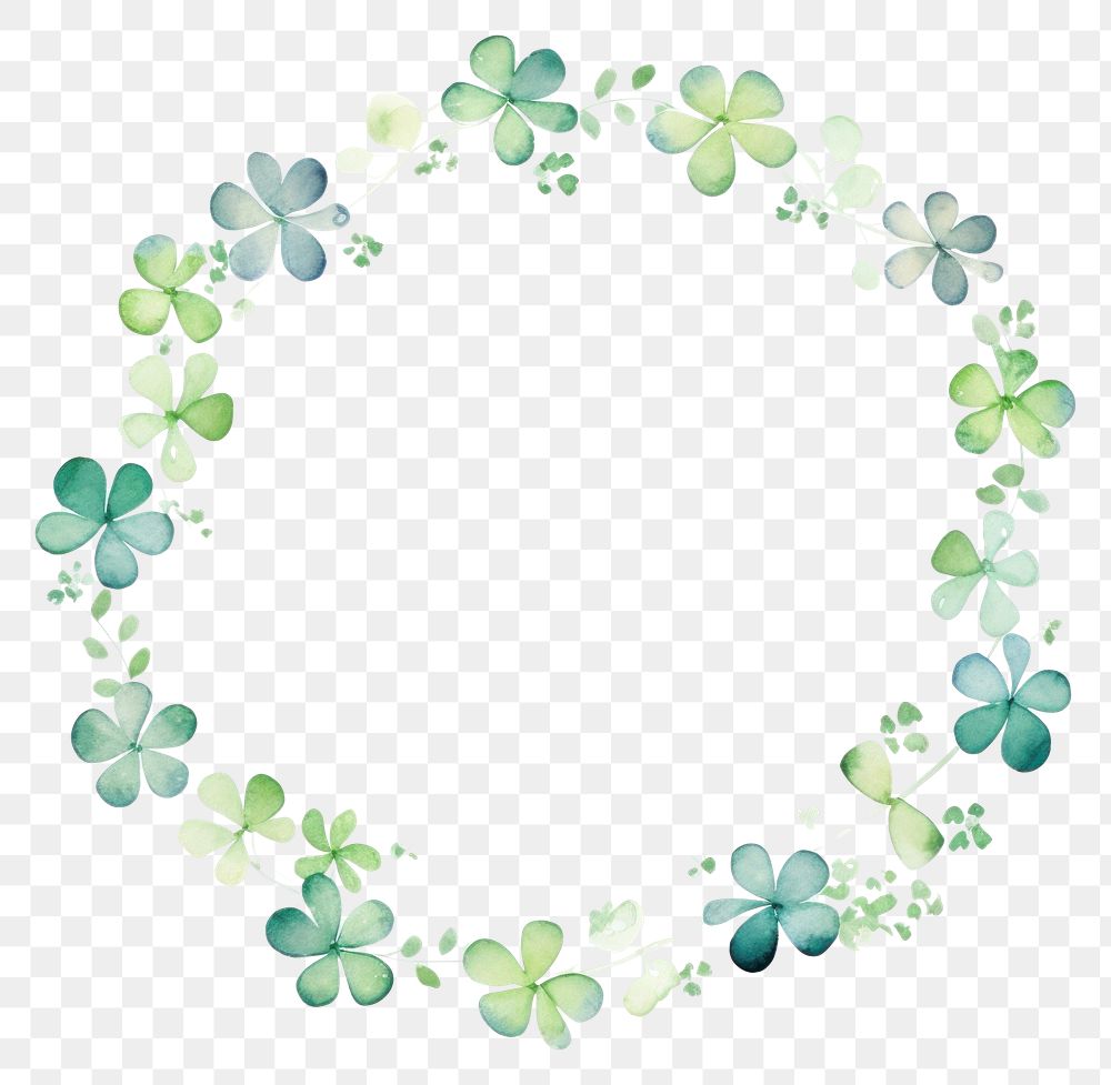 PNG Lucky clover circle border pattern white background dishware. AI generated Image by rawpixel.