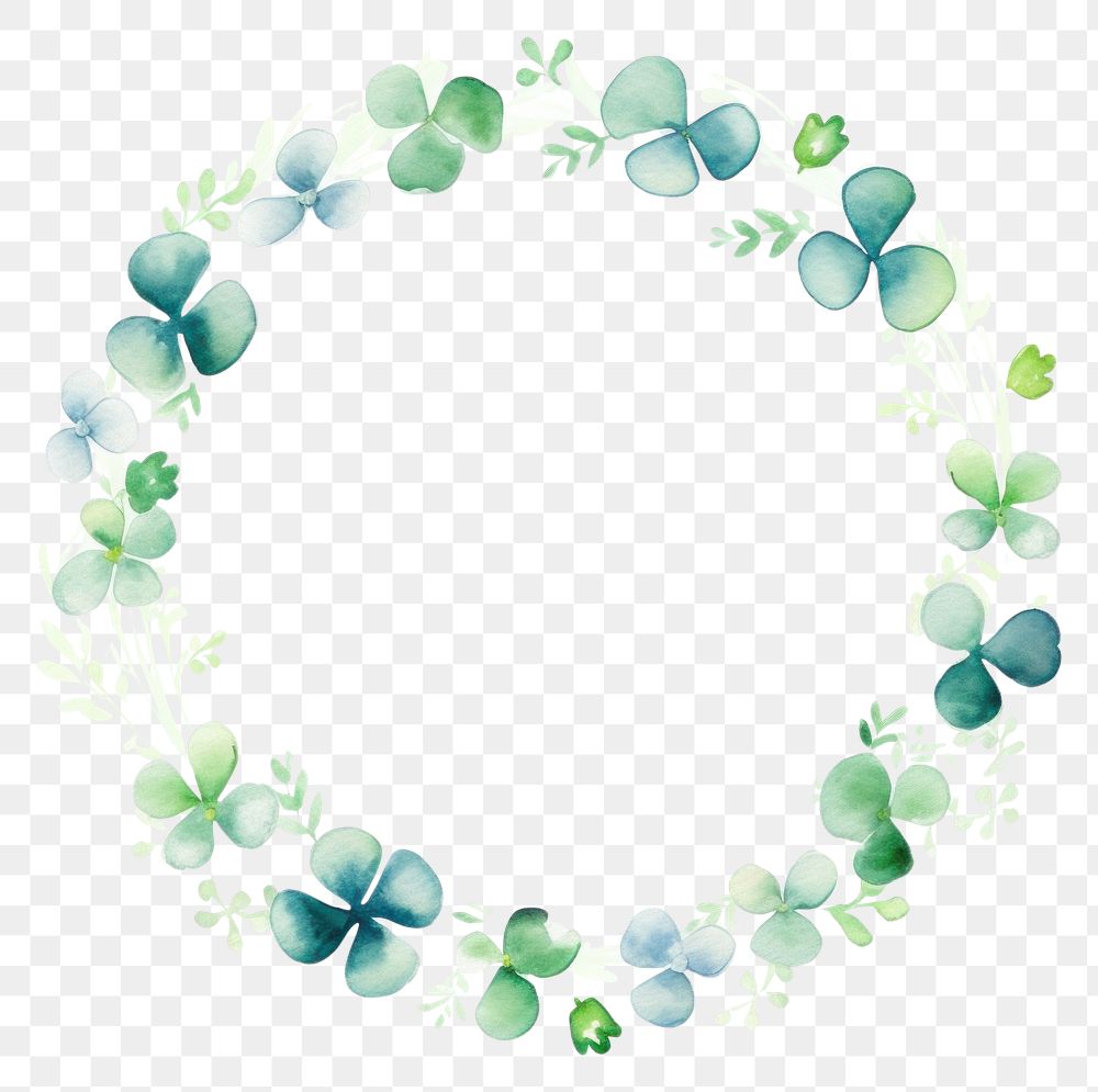 PNG Lucky clover circle border pattern wreath plant. AI generated Image by rawpixel.
