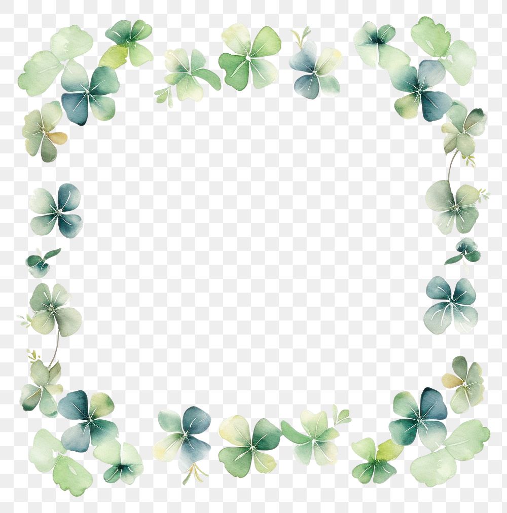 PNG Lucky clover square border pattern backgrounds leaf. AI generated Image by rawpixel.