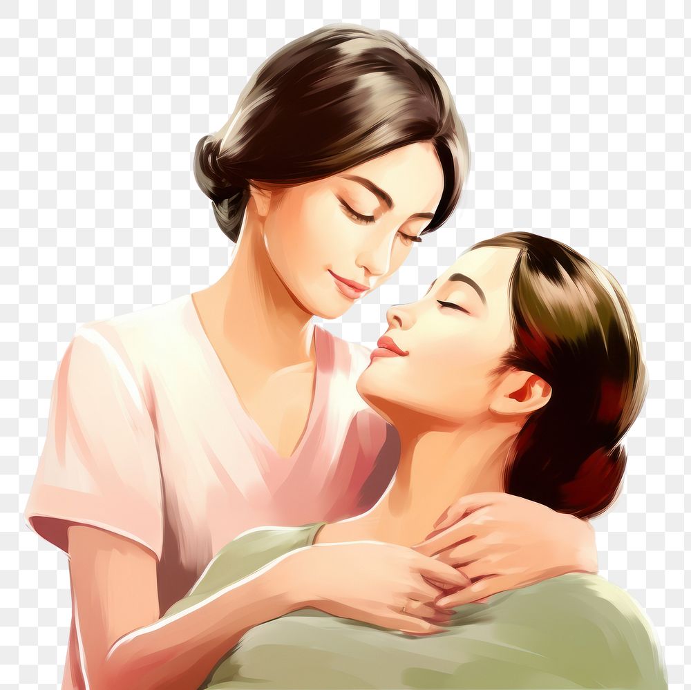 PNG  Massage adult togetherness affectionate. AI generated Image by rawpixel.