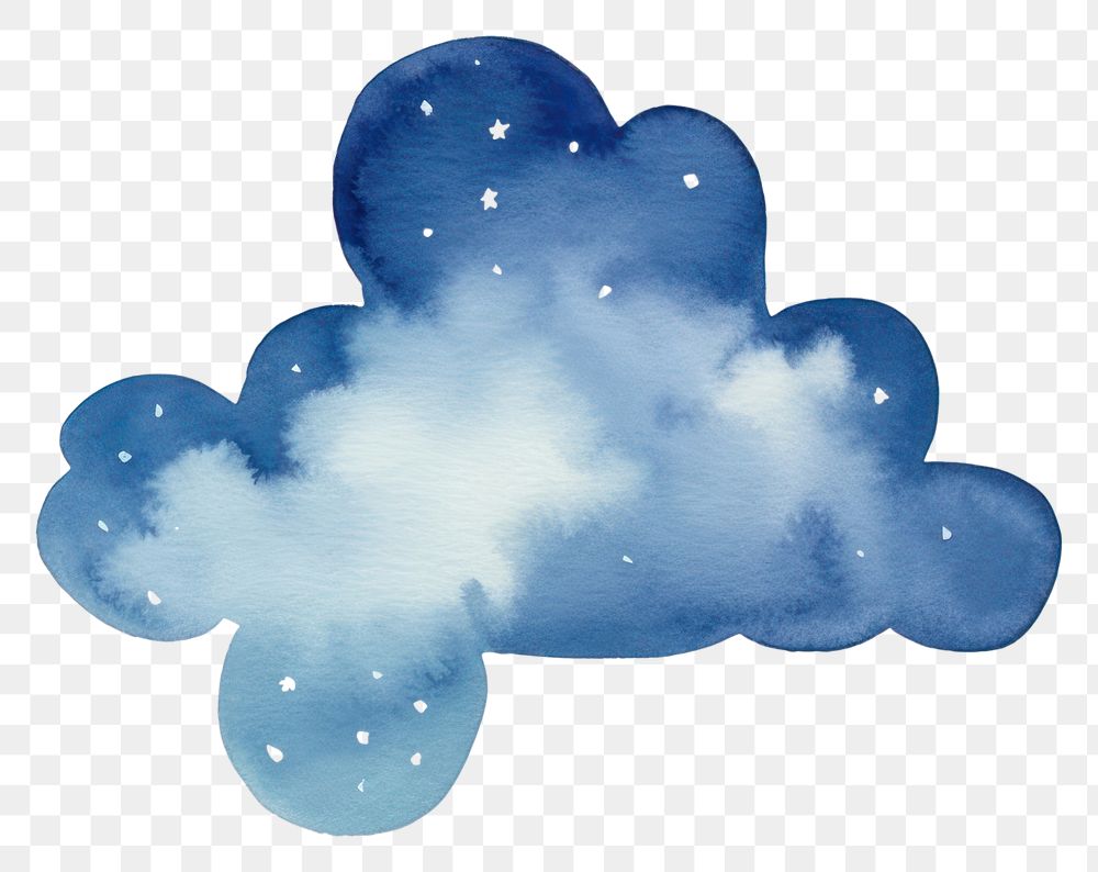 PNG  Dark blue cloud star sky white background. AI generated Image by rawpixel.