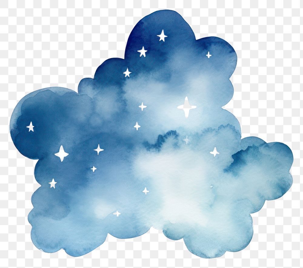 PNG  Dark blue cloud backgrounds star sky. AI generated Image by rawpixel.