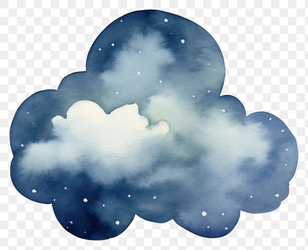 PNG  Dark blue cloud nature sky white background. AI generated Image by rawpixel.