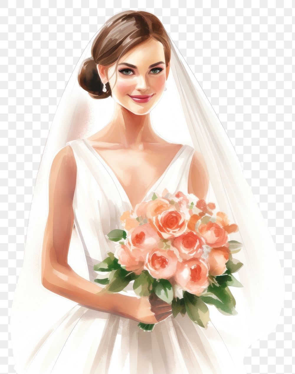 PNG  Bride flower fashion wedding. AI generated Image by rawpixel.