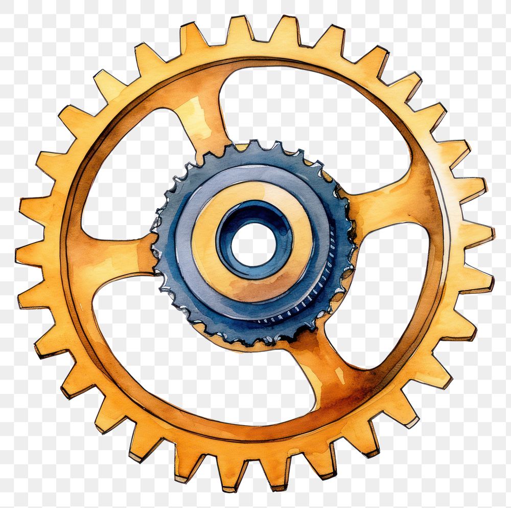 PNG  Gear wheel spoke white background. AI generated Image by rawpixel.