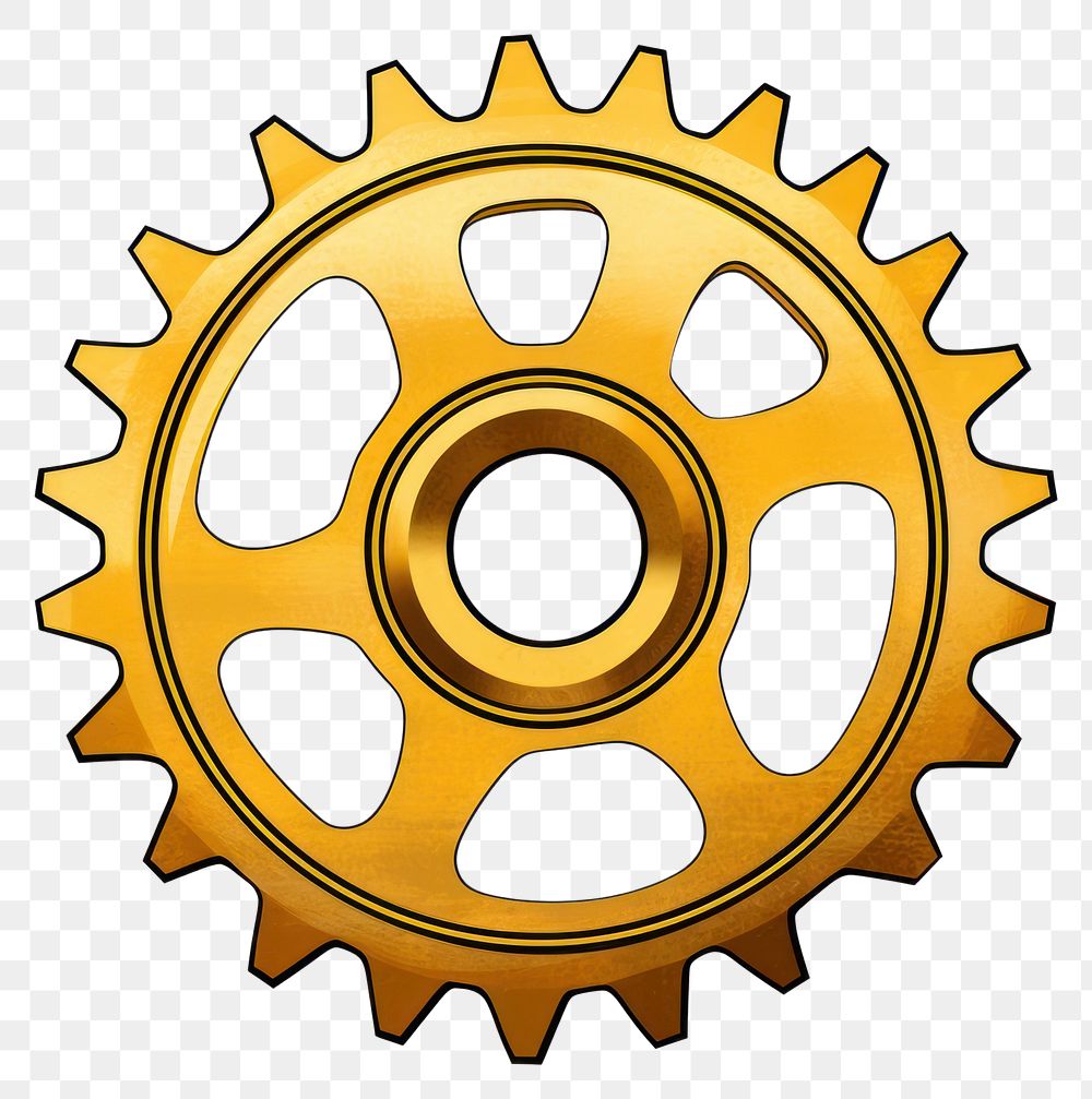 PNG  Gear wheel gold ammunition. AI generated Image by rawpixel.