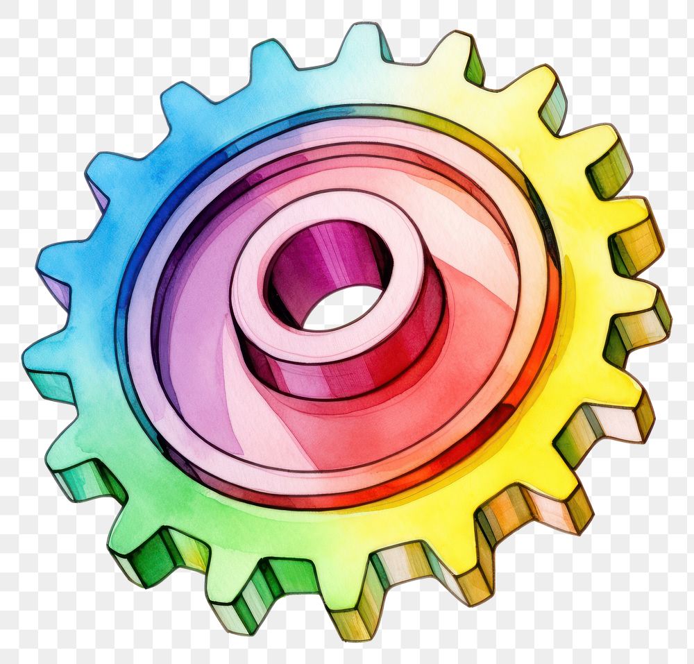 PNG  Gear wheel white background clockworks. AI generated Image by rawpixel.