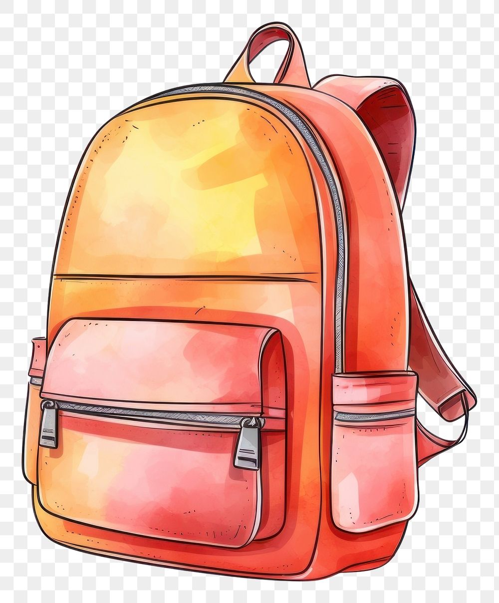 PNG Back to school backpack bag white background.