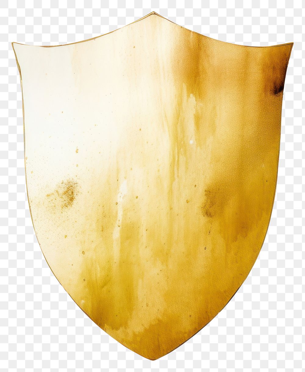 PNG  Shield gold white background protection. AI generated Image by rawpixel.