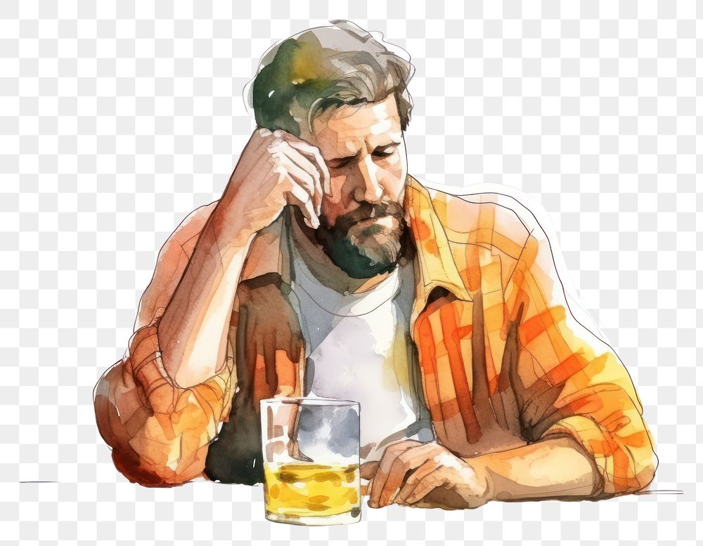 PNG  Men alcoholic drinking portrait adult. AI generated Image by rawpixel.