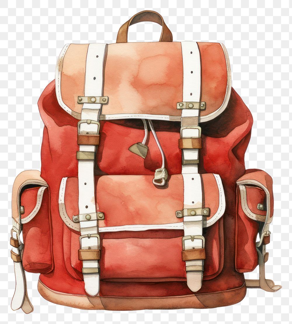 PNG  Backpack bag white background suitcase. AI generated Image by rawpixel.