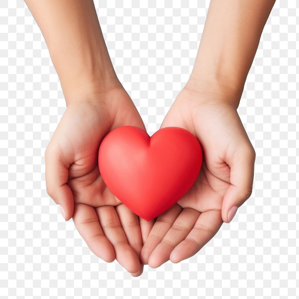 PNG  Holding heart hand red. AI generated Image by rawpixel.