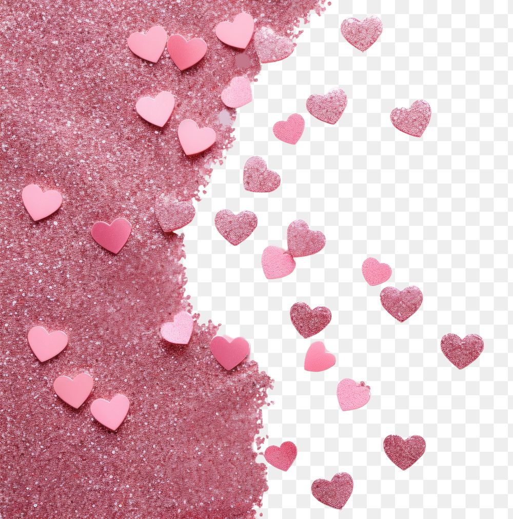 PNG Pink hearts glitter backgrounds petal pink. AI generated Image by rawpixel.