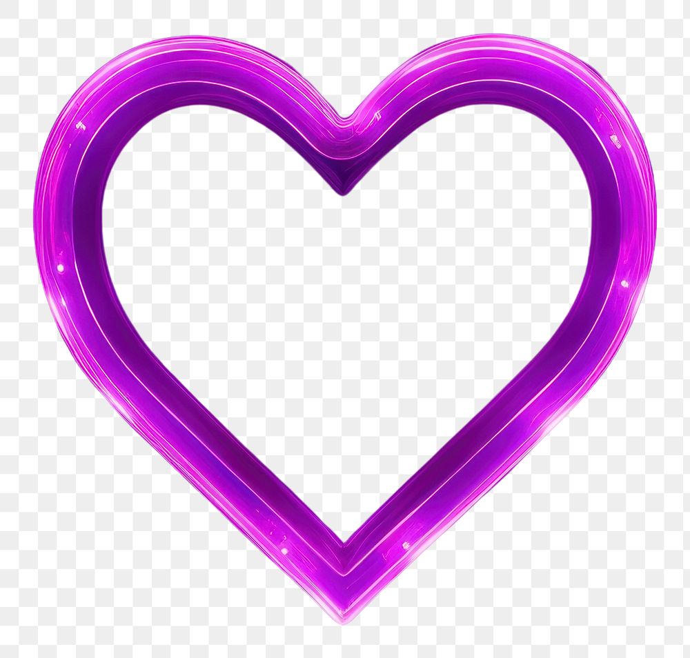 PNG Purple neon heart light shape night. AI generated Image by rawpixel.