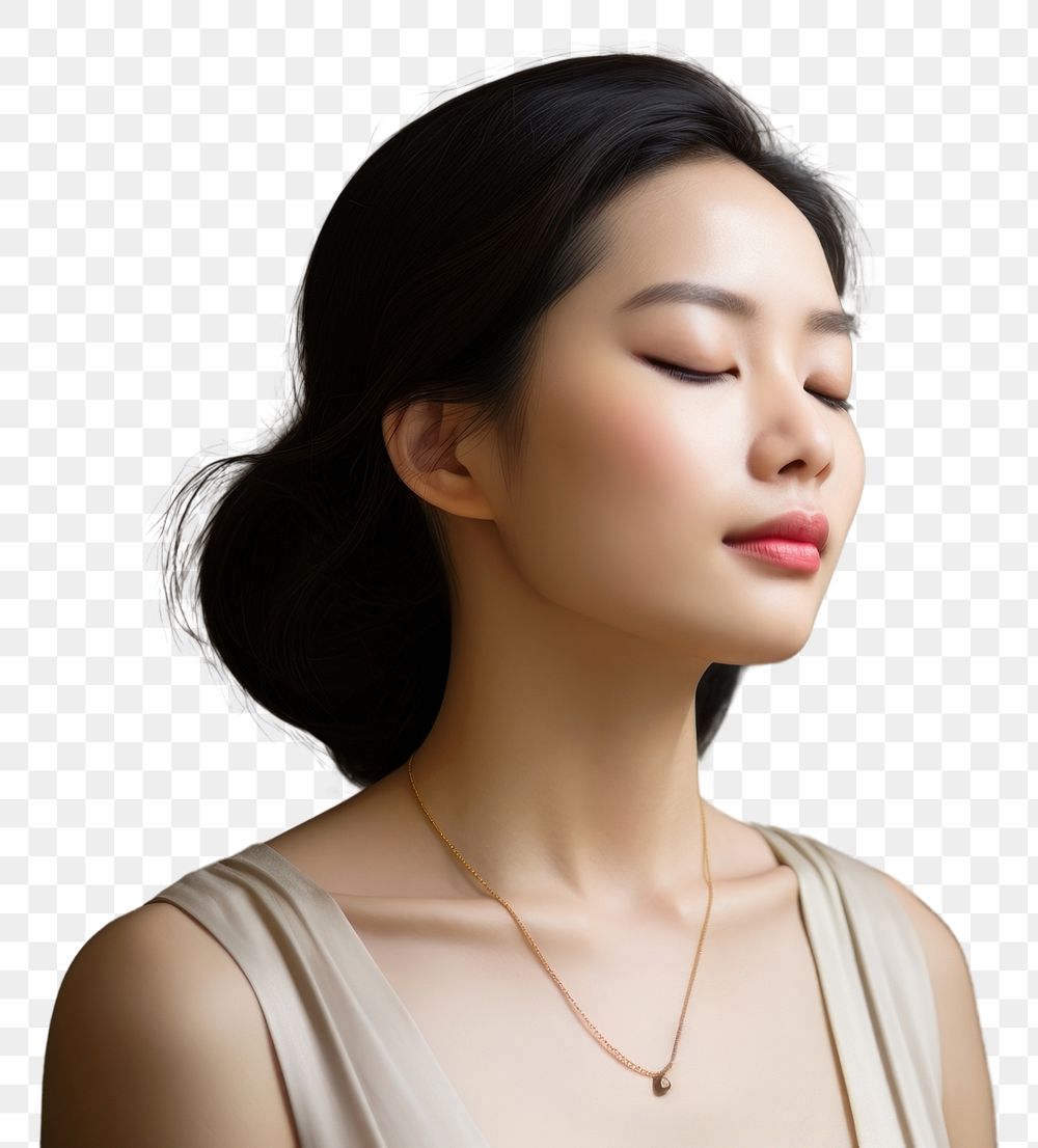 PNG  Healthy Mind necklace portrait jewelry. AI generated Image by rawpixel.