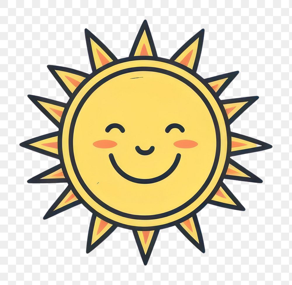 PNG Sun smiling icon outdoors shape logo.