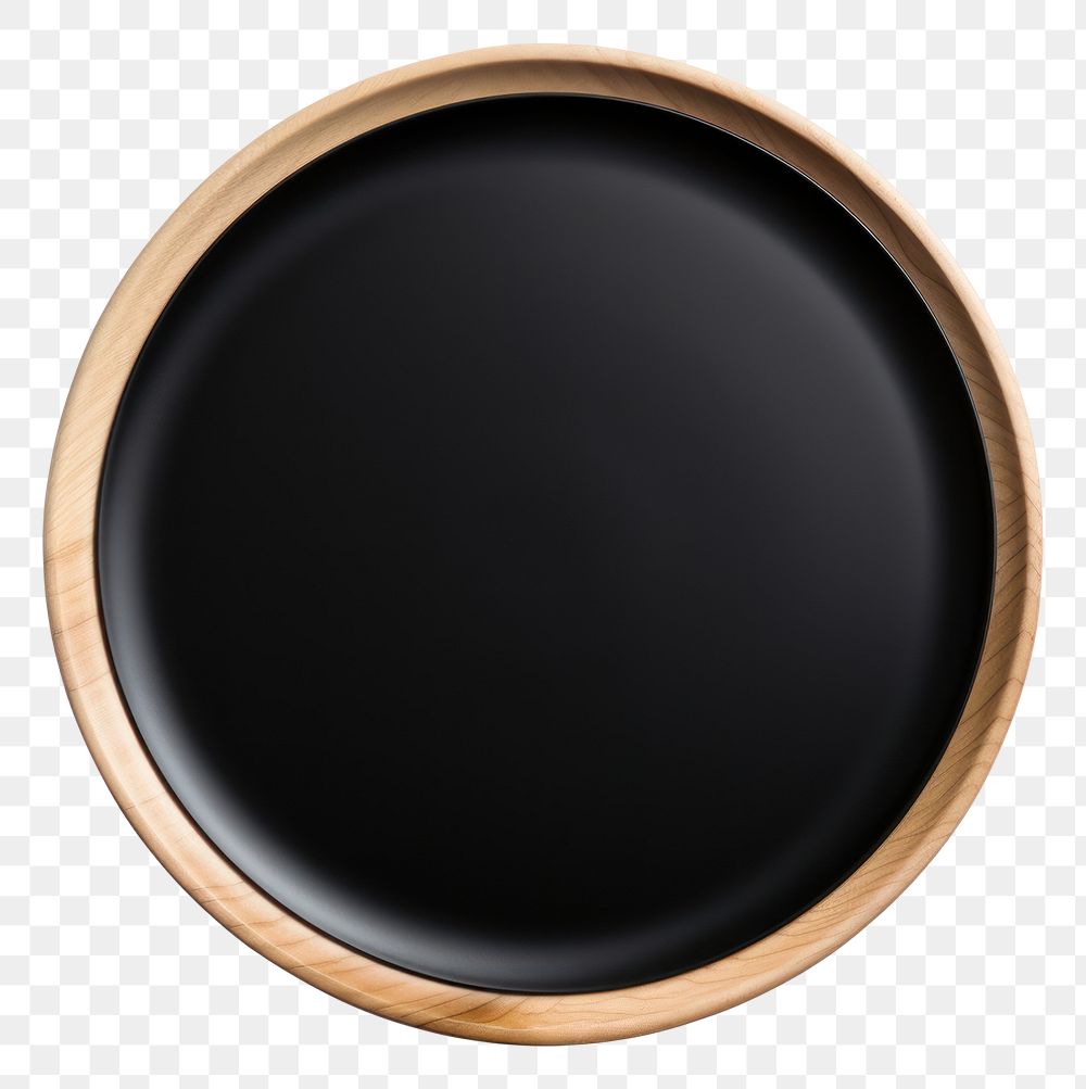 PNG Top view empty ceramic round black plate photo white background photography. AI generated Image by rawpixel.