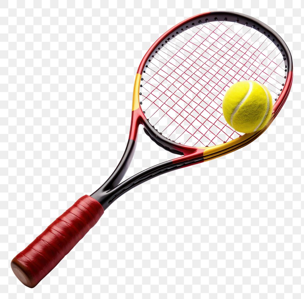 PNG Tennis racket with a Tennis ball tennis sports red. AI generated Image by rawpixel.