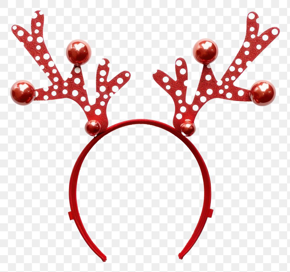 PNG Reindeer headband christmas red white background. AI generated Image by rawpixel.