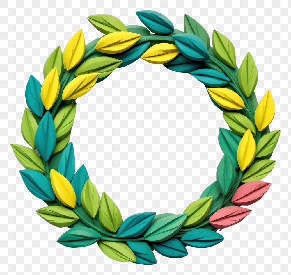 PNG Plasticine of wreath plant art white background.