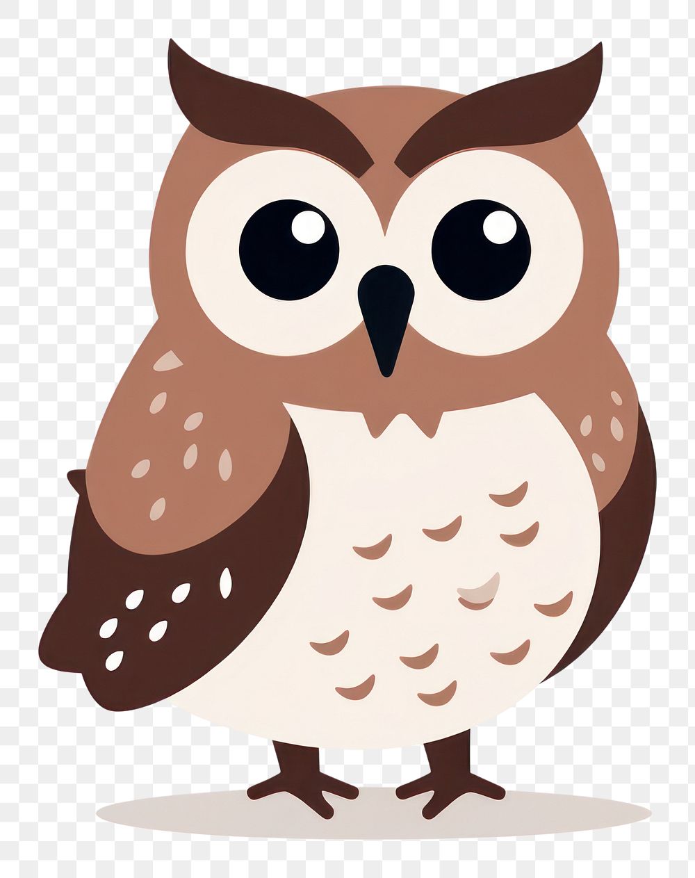 PNG Flat design character owl drawing animal nature.