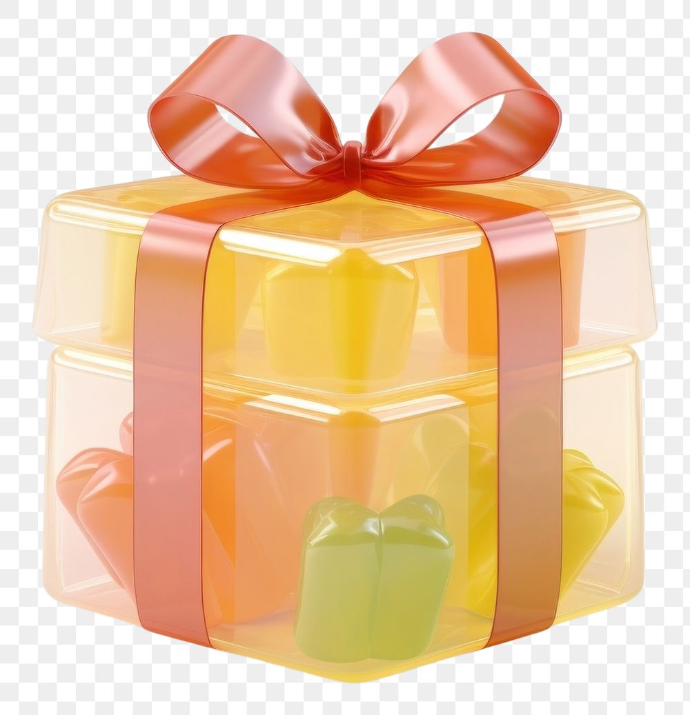 PNG Giftbox jelly white background celebration.