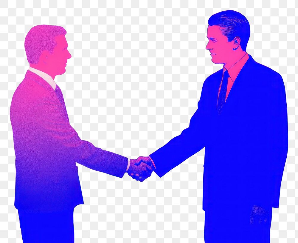 PNG  2 business man handshakes adult togetherness cooperation.