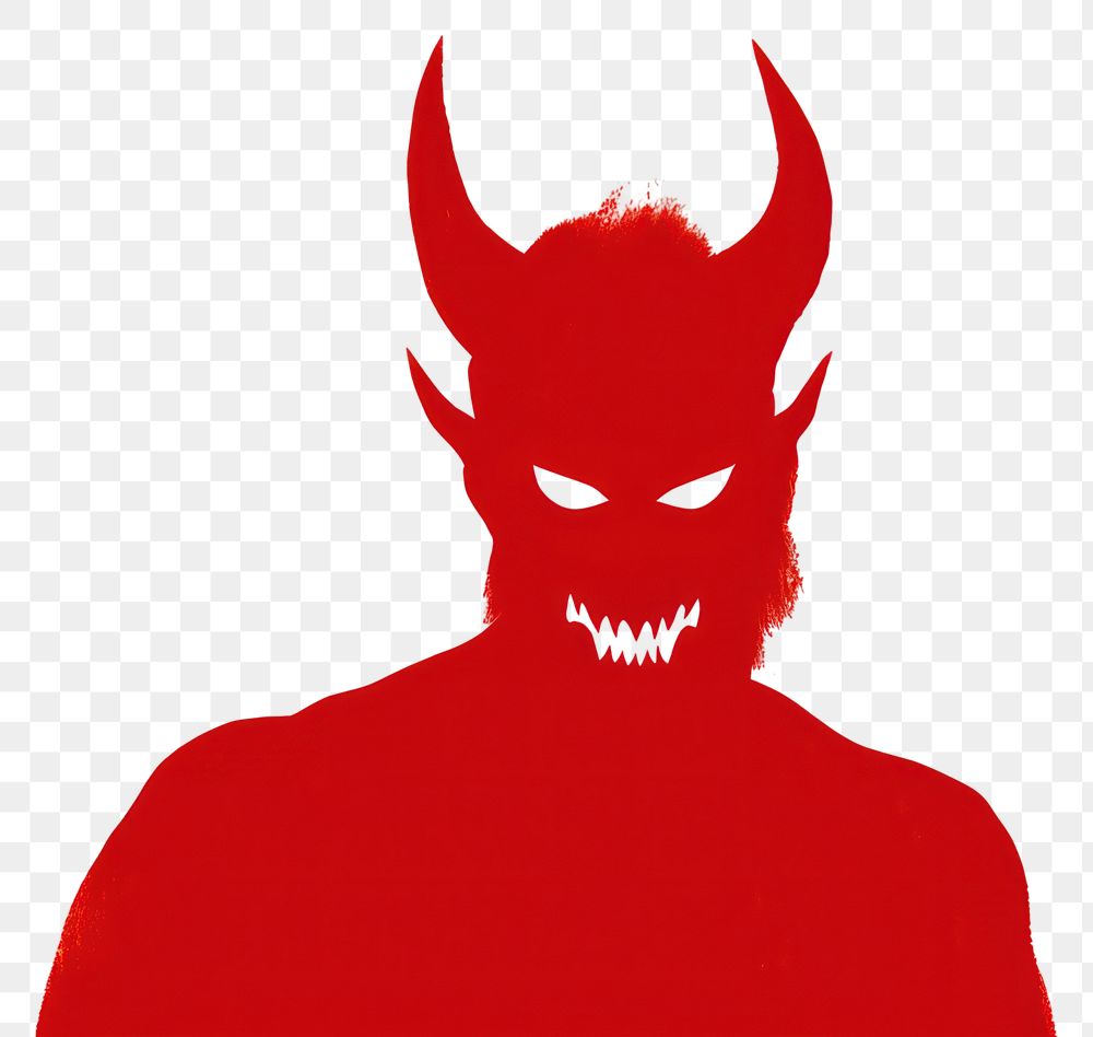 PNG  Devil adult red silhouette.