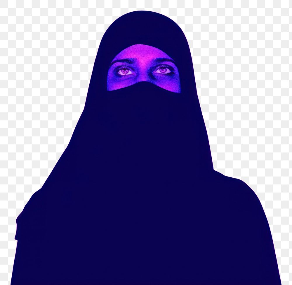 PNG  Female muslim portrait purple adult.