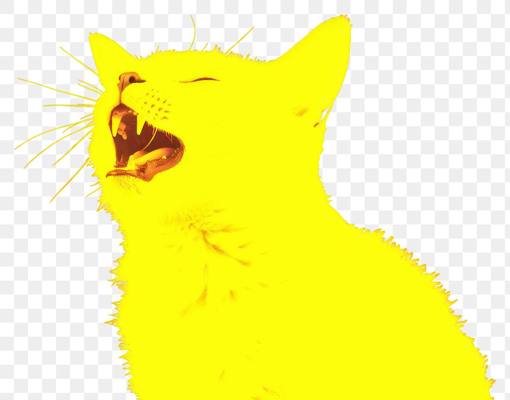 PNG  Cat yawning cartoon animal mammal.