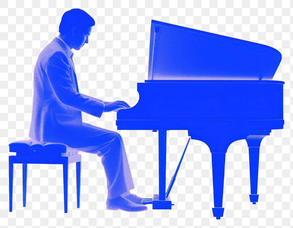 PNG  A man playing piano keyboard musician pianist.