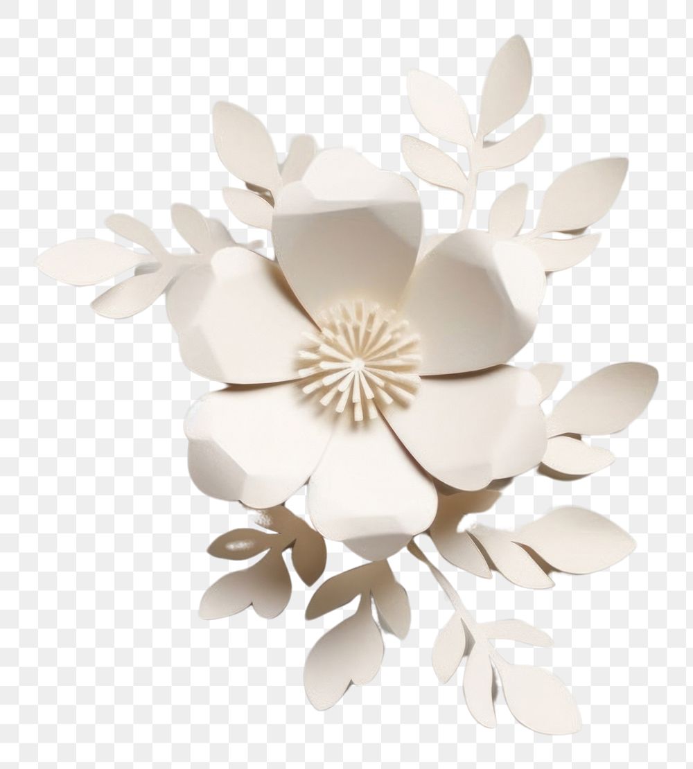 PNG White paper flowers plant art accessories.