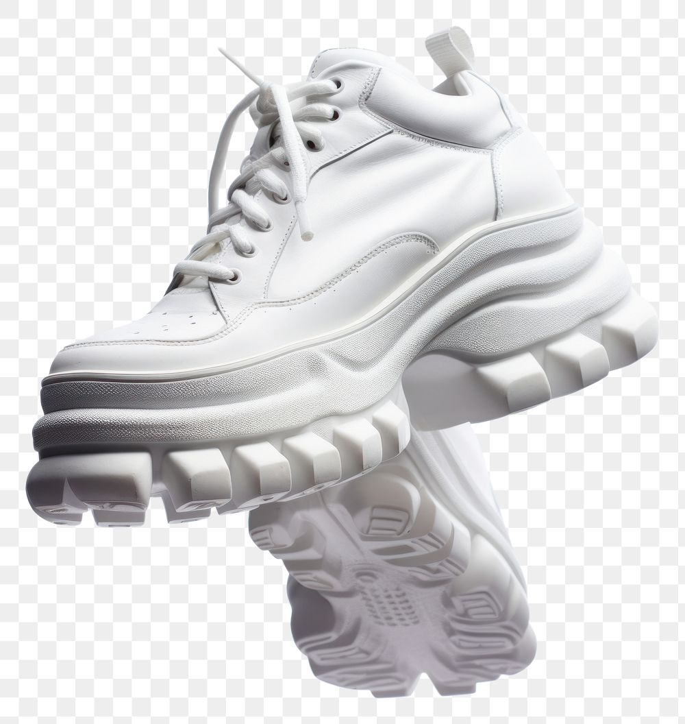 PNG Chunky track sole shoes footwear white clothing.