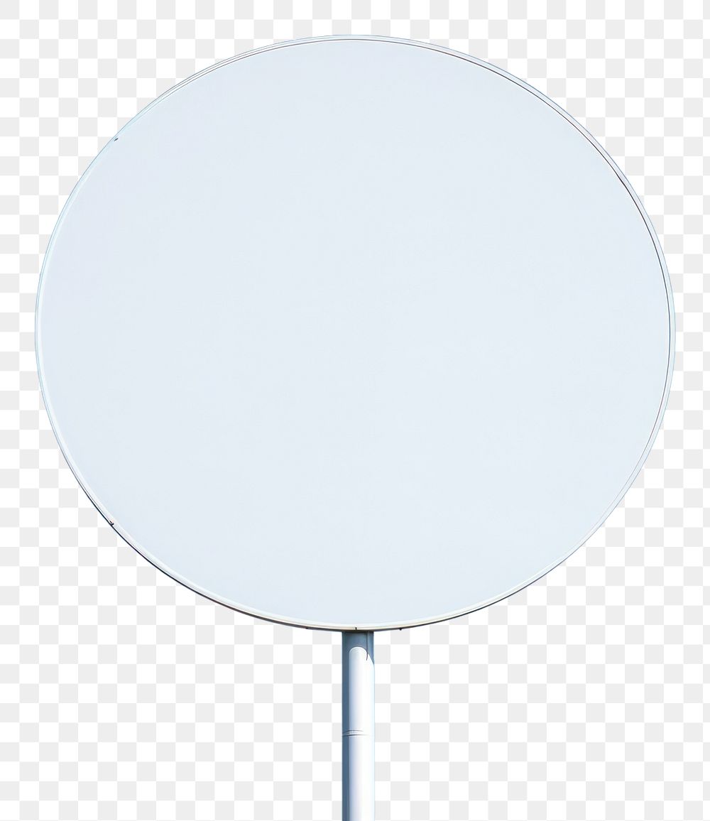 PNG Blank white round traffic sign attached metal pole sky outdoors blue.