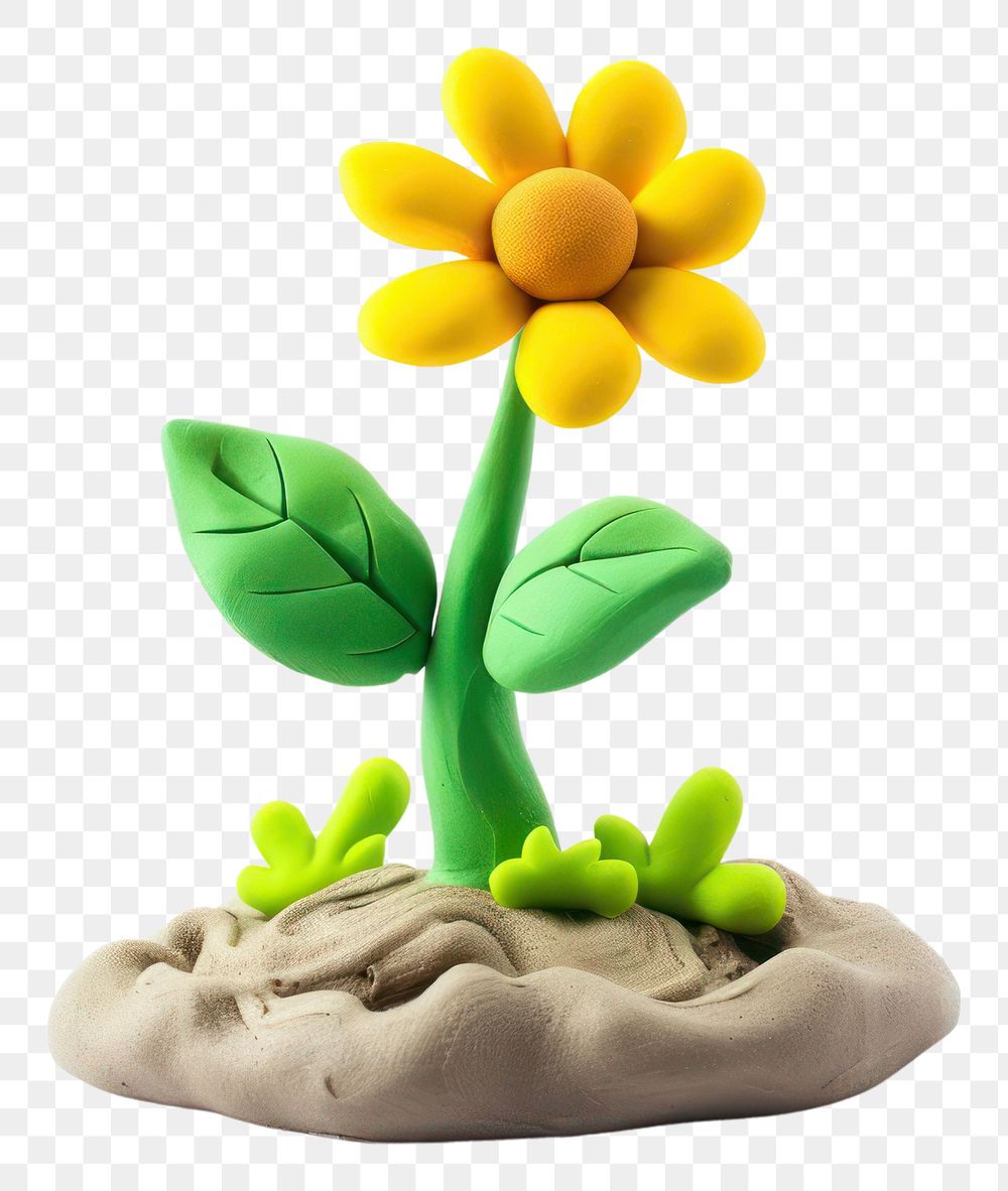 PNG Clay 3d nature sunflower figurine plant.
