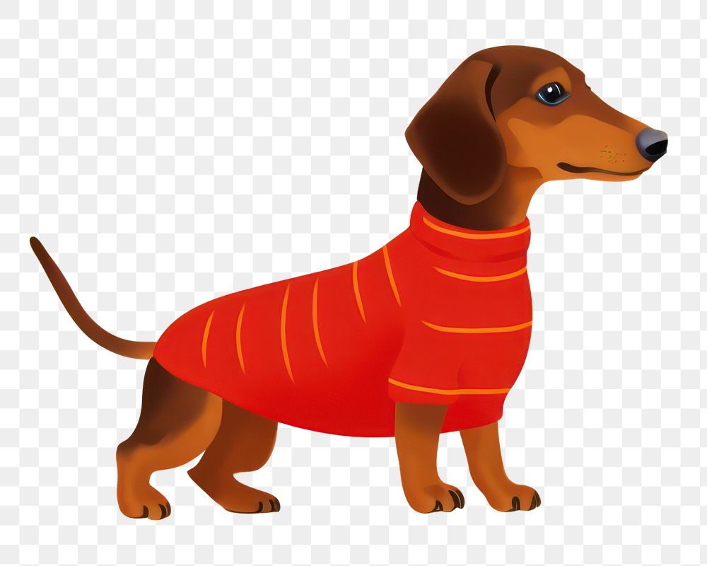 PNG A dachshund dog wearing hotdog costume on a yellow background animal mammal hound. AI generated Image by rawpixel.