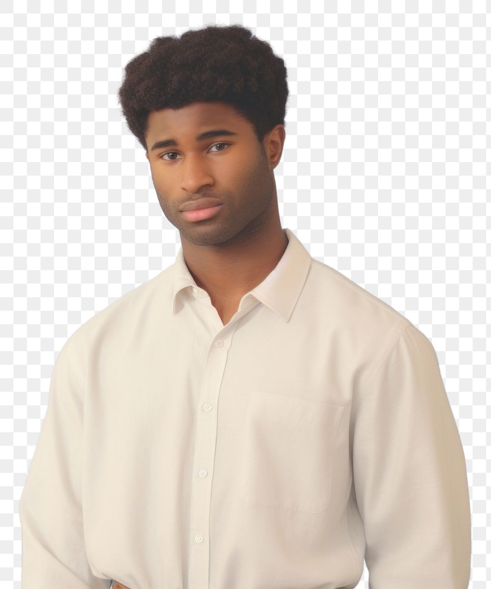 PNG  A portrait of black man shirt adult photography.