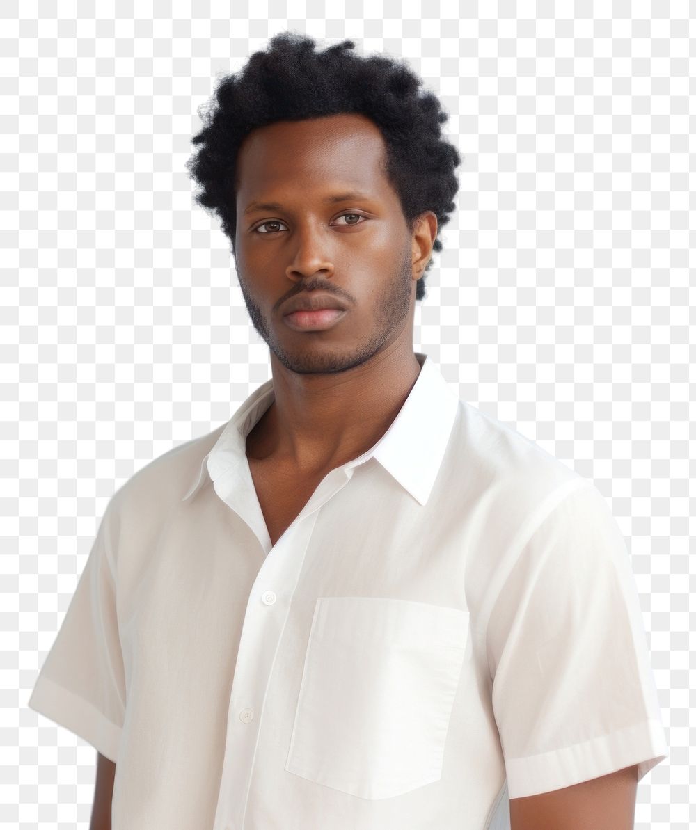 PNG  A portrait of black man shirt adult individuality.