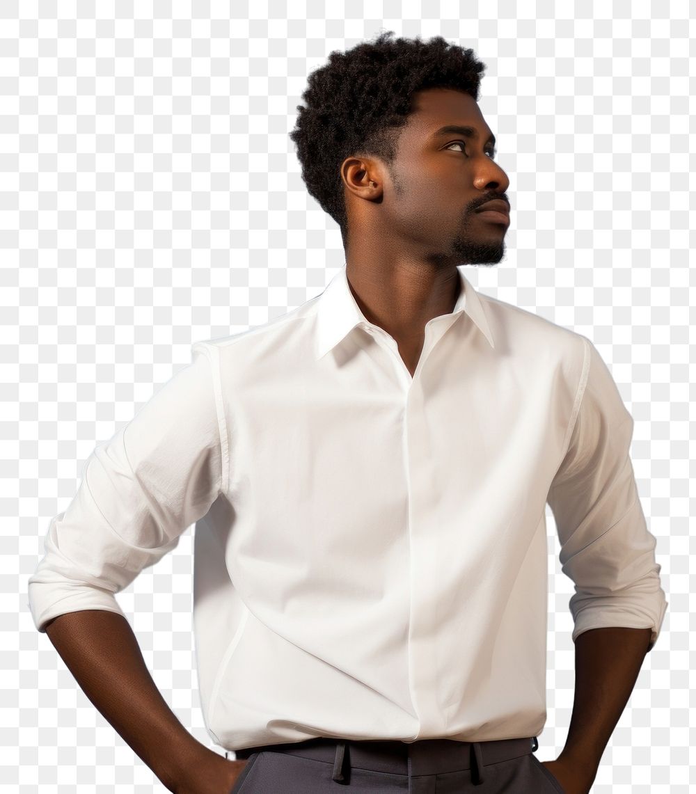 PNG  A portrait of black man shirt sleeve adult.
