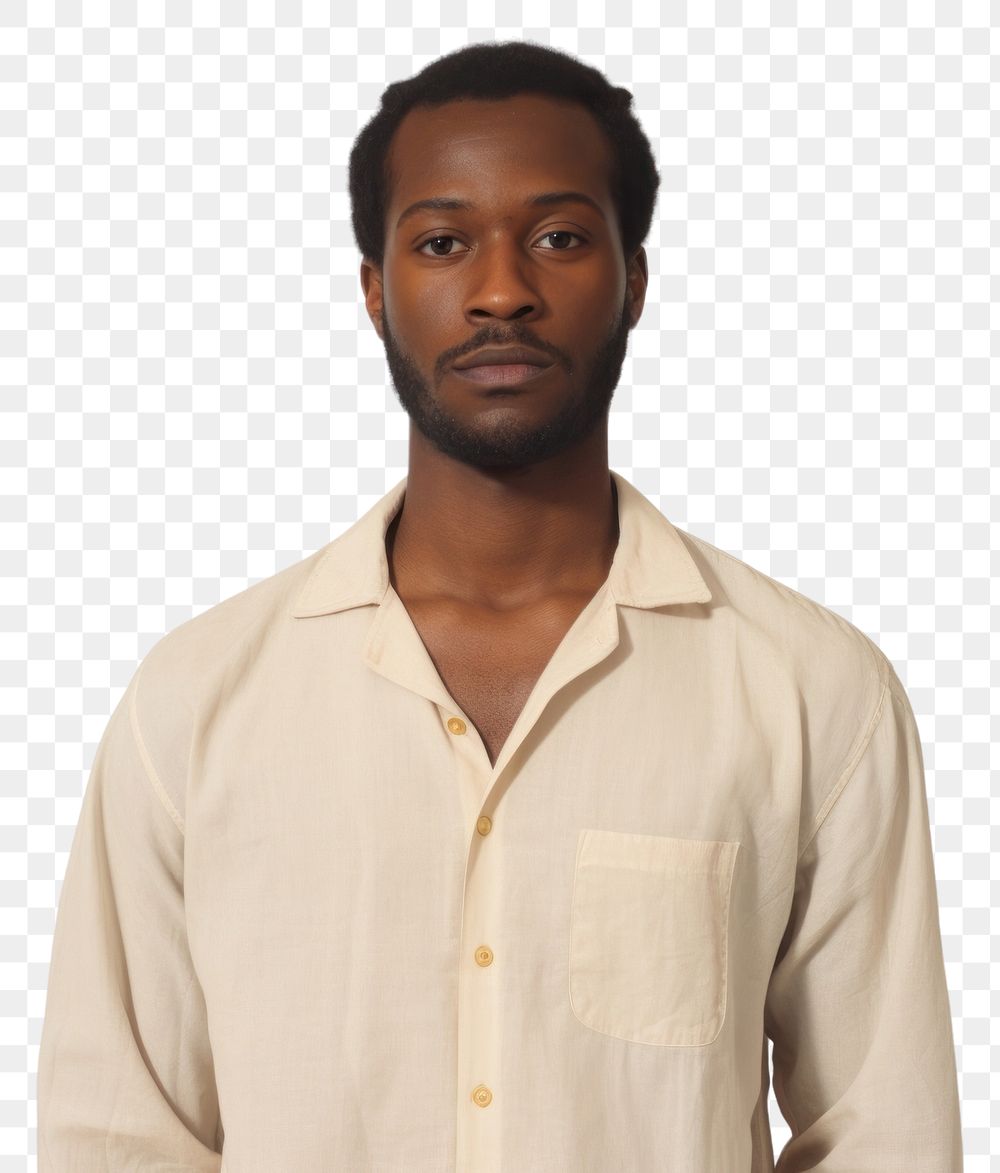 PNG  A portrait of black man shirt sleeve adult.