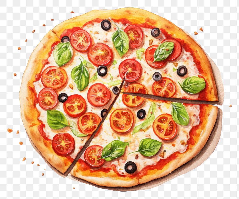 PNG Italian food pizza white background.