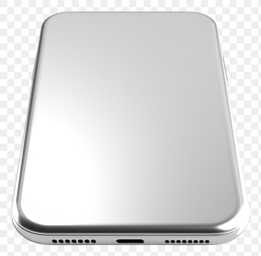 PNG Cellphone Chrome material white background portability electronics.