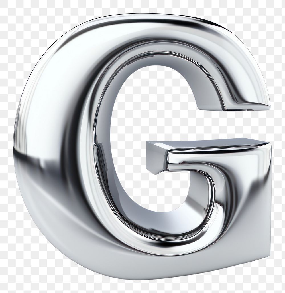 PNG G letter shape Chrome material text white background appliance.