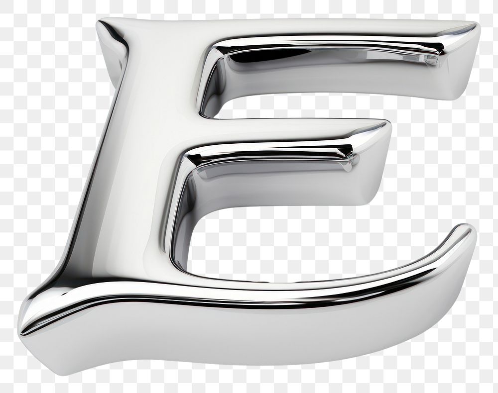 PNG E letter shape Chrome material text white background alphabet.