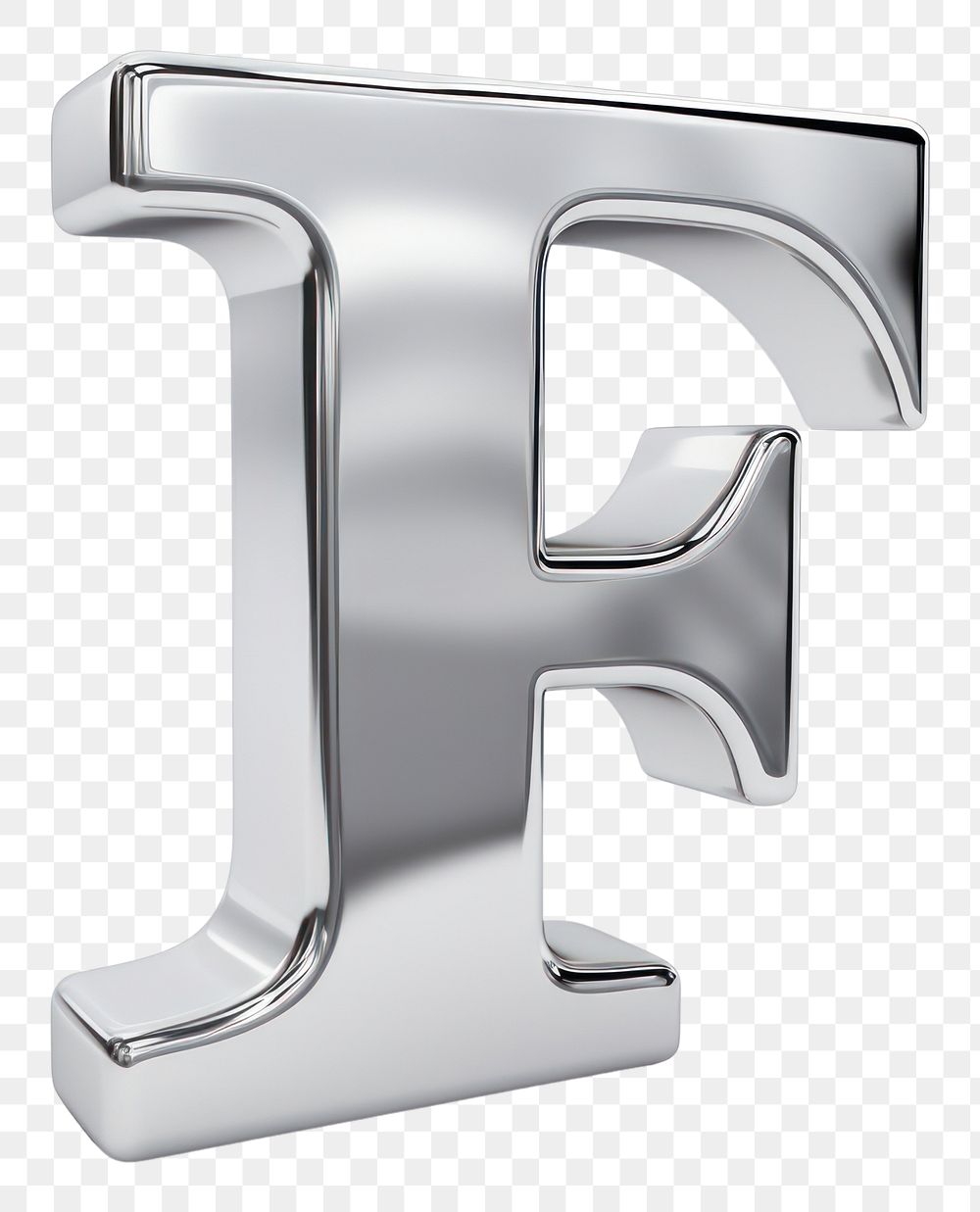 PNG F letter shape Chrome material text white background appliance.